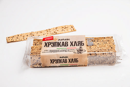 CRISPY BREAD OLIVE OIL, SESAME AND FLAX SEED AEA 140GR